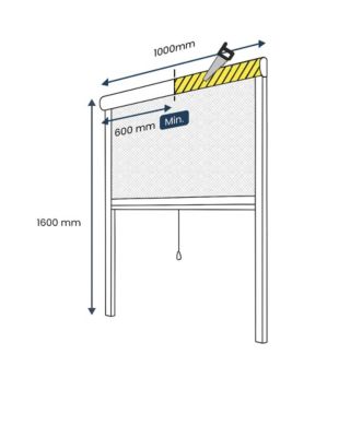 Store Moustiquaire Enroulable PVC pour Fenêtre - L.100 x H.160cm Recoupable - PVC Blanc - Lot de 2