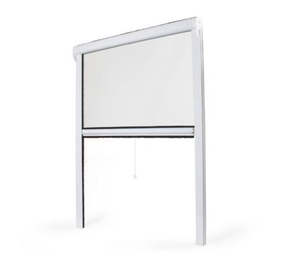 Store Moustiquaire Enroulable PVC pour Fenêtre - L.130 x H.160cm Recoupable - PVC Blanc