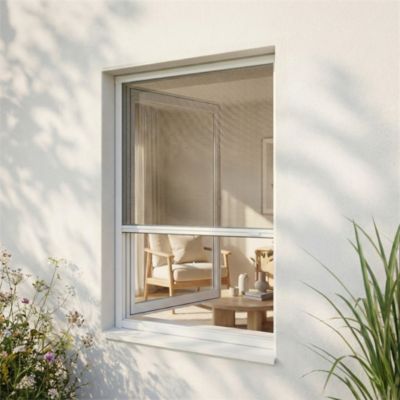 Store moustiquaire PVC pour fenêtre l. 125 x H. 150 cm