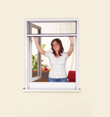 Store moustiquaire PVC pour fenêtre l. 125 x H. 150 cm