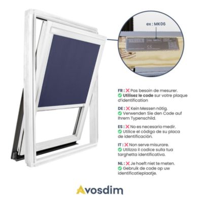 Store occultant compatible fenêtre de toit VELUX  pour dimension 304 ou 1 ou M04 - Gris Anthracite