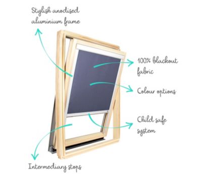 Store occultant pour fenêtre de toit ROTO  - Beige - avec un vitrage de H 83,5 x 60 cm