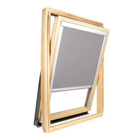 Store occultant pour fenêtre de toit ROTO  - Gris Clair - avec un vitrage de H 83,5 x 60 cm