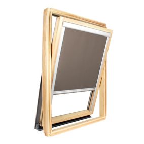 Store occultant pour fenêtre de toit ROTO  - Taupe - avec un vitrage de H 103,5 x 100 cm