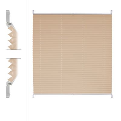 Store Plissé Fenêtre 90 x 200 cm - Crème - Klemmfix - Sans Perçage