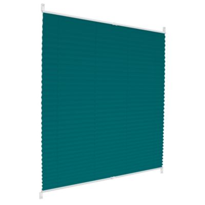 Store Plissé Klemmfix 85x200 cm, Bleu Pétrole, Sans Perçage