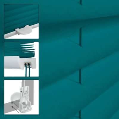 Store Plissé Klemmfix 85x200 cm, Bleu Pétrole, Sans Perçage