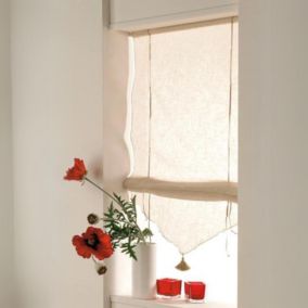 Store Relevable Beige avec Pompon (45x165 cm - Beige)