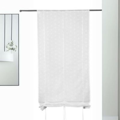 Store Relevable Fantaisie à "Petits Carrés" (70x200 cm - Blanc)