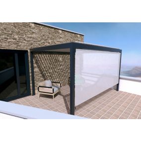Store sans guide façade 4 m pour pergola Salto Alumin'home gris foncé RAL 7016