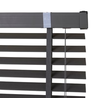 Store Vénitien 50x210 Cm Gris Foncé Imitation Bois - Lattes 50 Mm - Isolation Thermique - Enfant Safe