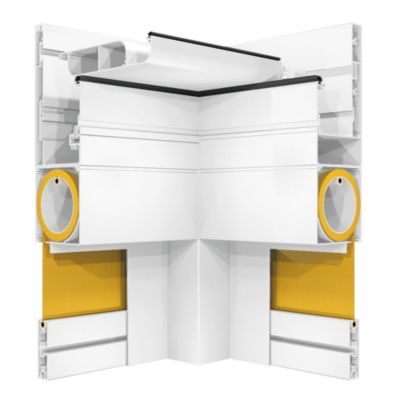 Store vertical LOLITE et HELIOLITE 4,50x2,50 M (Motorisé à Télécommande - Armature blanc - Toile écrue)