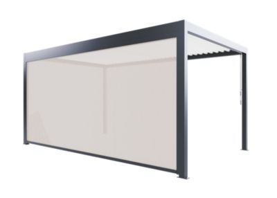 Store zippé façade 5 m pour pergola Salto Alumin'home gris foncé RAL 7016
