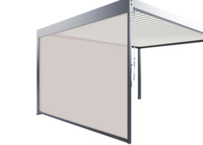 Store zippé latéral 3,5 m pour pergola adossée Salto Alumin'home gris foncé RAL 7016