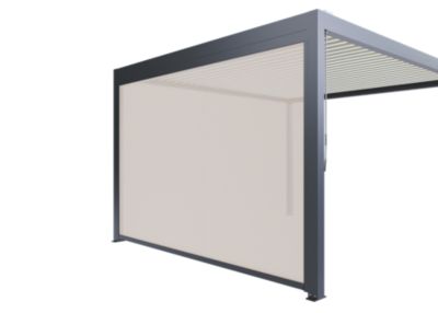 Store zippé latéral 3,5 m pour pergola autoportante Salto Alumin'home gris foncé RAL 7016