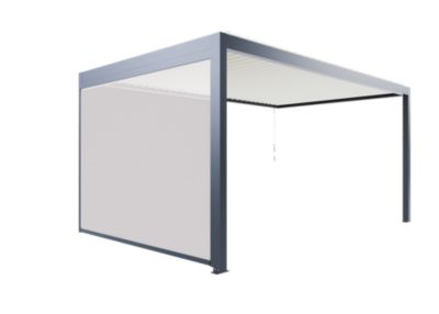 Store zippé latéral 3 m pour pergola adossée Salto Alumin'home gris foncé RAL 7016