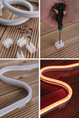 Strip LED intégré dimmable à clipser SimpLED Outdoor Paulmann 35W 360lm blanc mat L.500 x H.1,85 x P.1,85cm