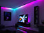Strip LED intégré dimmable autocollant Dynamic Rainbow RGB Paulmann 14,5W blanc mat L.5m x H.0,2 x P.0,2cm