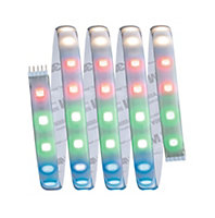 Strip LED intégré dimmable autocollant MaxLED 500 Paulmann 16W 600lm Argent mat blanc chaud L.1,5m x H.0,3 x P.0,3cm