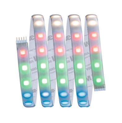 Strip LED intégré dimmable autocollant MaxLED 500 Paulmann 16W 600lm Argent mat blanc chaud L.1,5m x H.0,3 x P.0,3cm