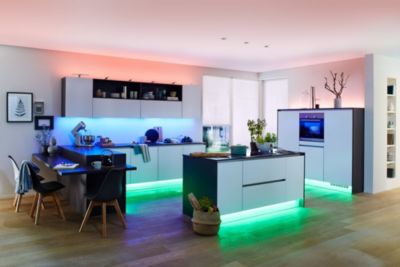 Strip LED intégré dimmable autocollant MaxLED 500 Paulmann 16W 600lm Argent mat blanc chaud L.1,5m x H.0,3 x P.0,3cm