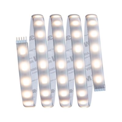 Strip LED intégré dimmable autocollant MaxLED 500 Paulmann 16W 600lm Argent mat blanc chaud L.1,5m x H.0,3 x P.0,3cm