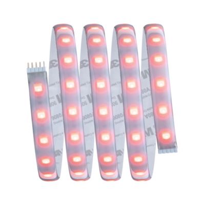 Strip LED intégré dimmable autocollant MaxLED 500 Paulmann 16W 600lm Argent mat blanc chaud L.1,5m x H.0,3 x P.0,3cm