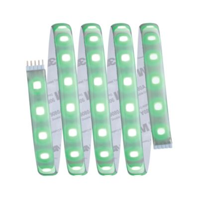 Strip LED intégré dimmable autocollant MaxLED 500 Paulmann 16W 600lm Argent mat blanc chaud L.1,5m x H.0,3 x P.0,3cm