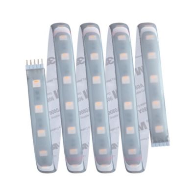 Strip LED intégré dimmable autocollant MaxLED 500 Paulmann 16W 600lm Argent mat blanc chaud L.1,5m x H.0,3 x P.0,3cm