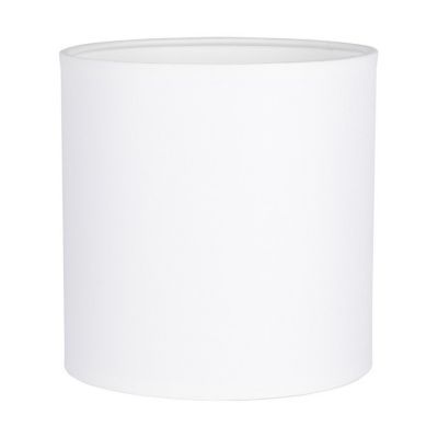 Strong Round Lampe de Table 1xE27 Max.25W Béton Blanc/Câble PVC Noir/Abat-jour en Tissu Blanc