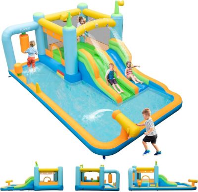 Piscine Gonflable Avec Toboggan Pour Enfants PVC - Centre De Jeux Aquatique D'Extérieur