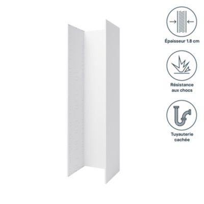 Structure pour colonne XL électroménager GoodHome Caraway Blanc H. 219 cm x l. 60 cm