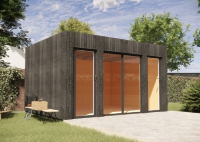 STUDIO DE JARDIN / 15,7 m2 - 4,45 x 3,52m / Bardage Noir / Intérieur ...