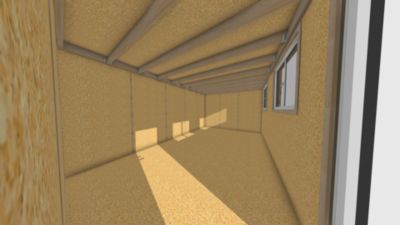 STUDIO DE JARDIN / 19,5 m2 - 5,55 x 3,52m / Plancher isolé / Bardage Brun / Intérieur OSB / Livraison Gratuite