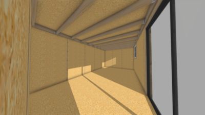 STUDIO DE JARDIN / 19,5 m2 - 5,55 x 3,52m / Plancher isolé / Bardage Brun / Intérieur OSB / Livraison Gratuite
