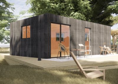 Studio de jardin Airbnb en bois 7,7 x 4,6 x 2,7 m avec plancher isolé