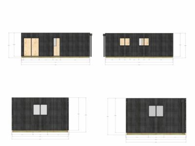 Studio de jardin Airbnb en bois 7,7 x 4,6 x 2,7 m avec plancher isolé