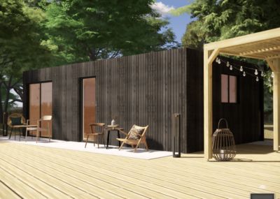 Studio de jardin Airbnb en bois 7,7 x 4,6 x 2,7 m avec plancher isolé