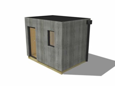 Studio de jardin bien isolé en bois 3,3 x 2,4 x 2,7 m / isolation RE2020 avec plancher isolé / menuiseries alu k-line