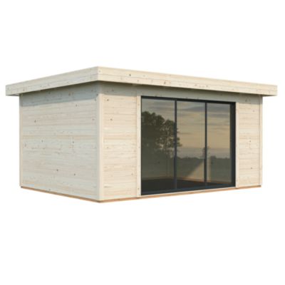 Studio de jardin White Wood Lydia en bois naturel Ep.28 mm 19,2 m²
