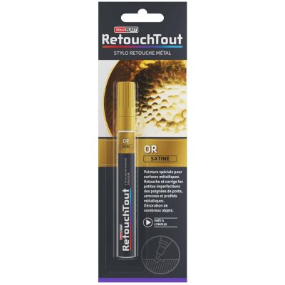 Stylo retouche métal Retouchtout coloris or satiné 10ml Soloplast