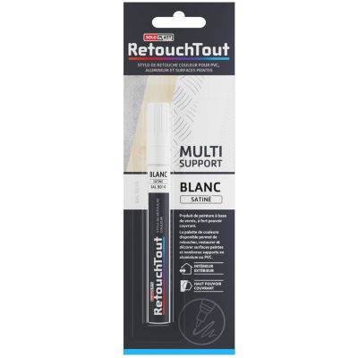 Stylo retouche multisupports coloris blanc mat RAL9010 10ml Soloplast