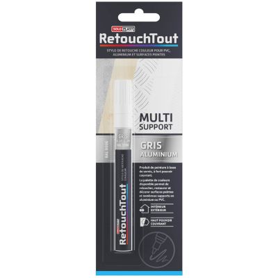 Stylo retouche multisupports coloris gris aluminium RAL7016 10ml Soloplast