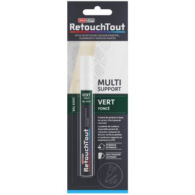 Stylo retouche multisupports coloris vert foncé RAL6005 10ml Soloplast