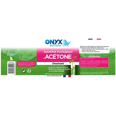 Onyx Biotech - Substitut d’Acétone pour Bricolage - Dissolvant,  Dégraissant, Détachant Multi-Surface, Colle, Vernis, Peinture, Feutre,  Autocollant 
