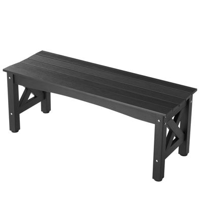 SucceBuy Banc de jardin en plastique 113 cm capacité de charge de 272 kg noir