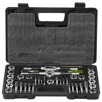 SucceBuy Coffret tarauds et filières 40 pièces M3-M12, mallette, pour construction, réparation auto, plomberie.