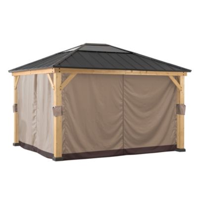 Sunjoy Rideau pour tonnelle en bois de cèdre 393cm x 452cm