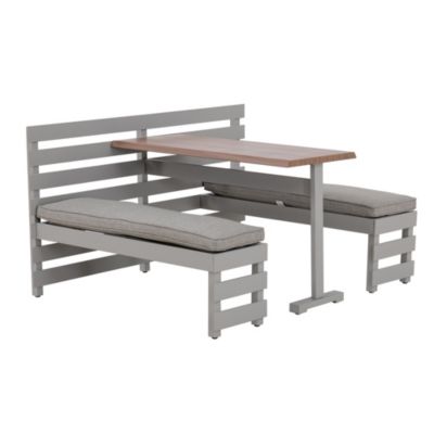 Sunjoy Salon de jardin en acier LAGOS - 126cm x 157cm, gris