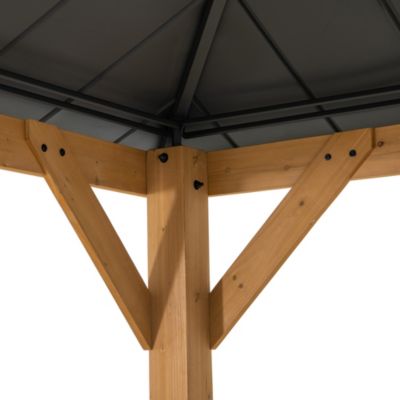Sunjoy Tonnelle en bois de cèdre RIMO - 390cm x 450cm, anthracite
